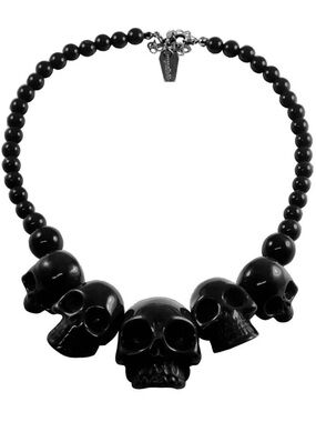 Skull Black Punk Necklace New